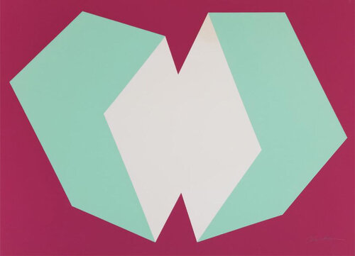 Green on Burgundy van Charles Hinman, Afdruk te koop op Singulart