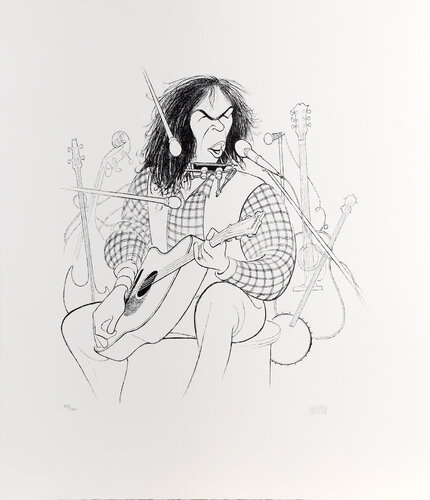 Neil Young van Al Hirschfeld, Afdruk te koop op Singulart