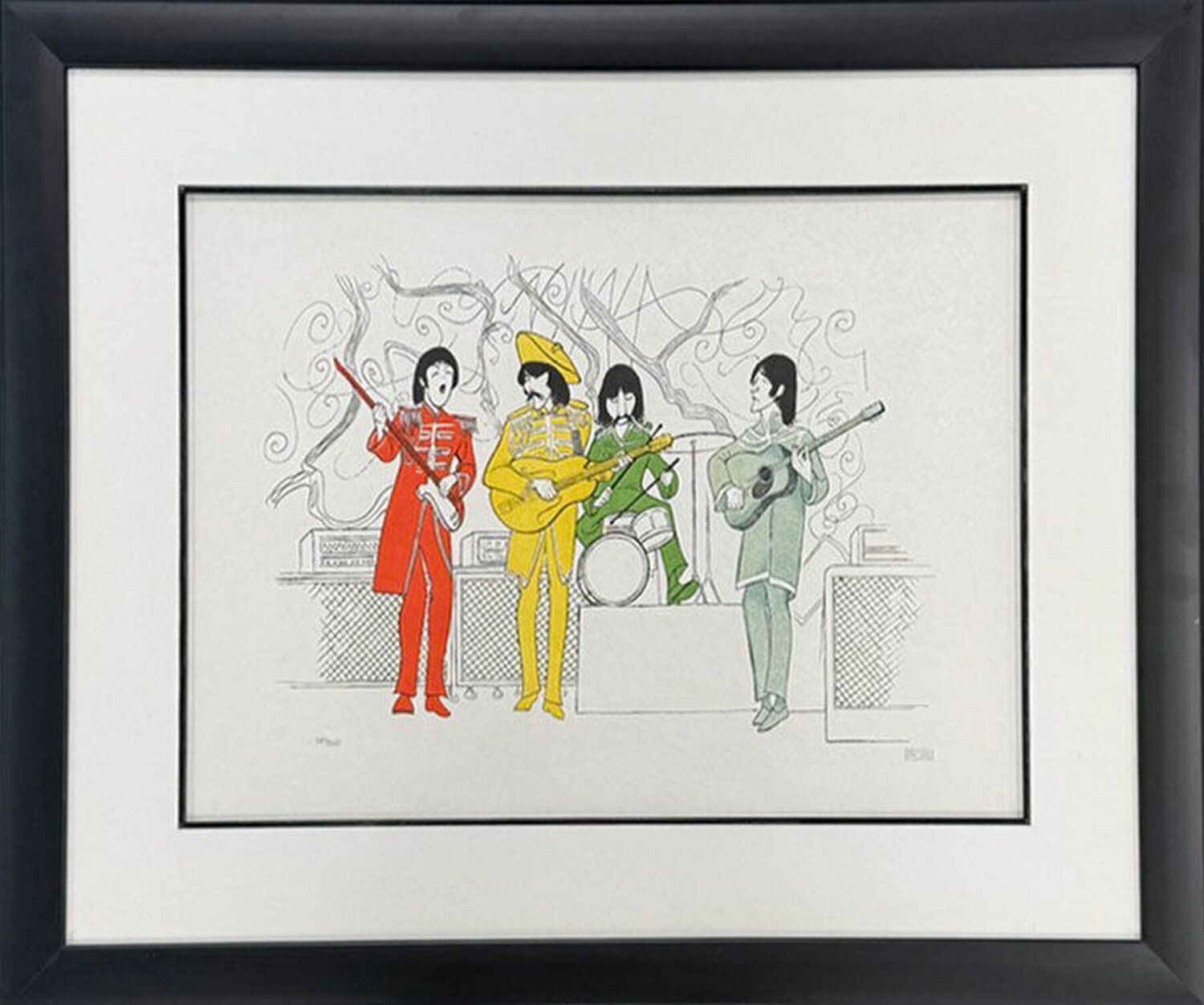 The Beetles  Al Hirschfeld Stampa in vendita