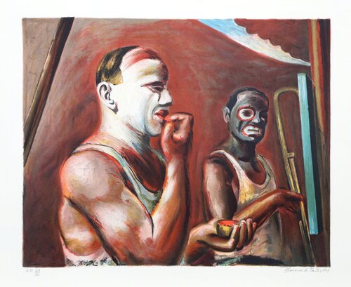 Clowns Making Up von Clarence Holbrook Carter, Druck kaufen auf Singulart