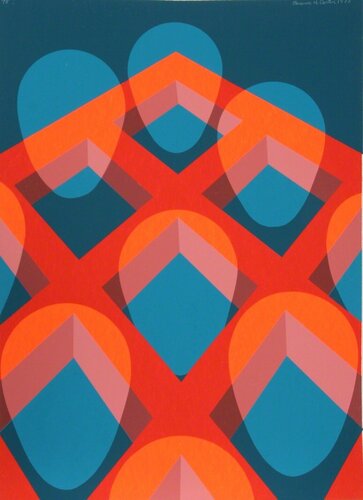 Faces in a Grid (Blue and Red) von Clarence Holbrook Carter, Druck kaufen auf Singulart