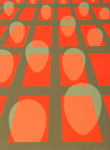 Faces in Grid (Red) by Clarence Holbrook Carter, Print for Sale on Singulart