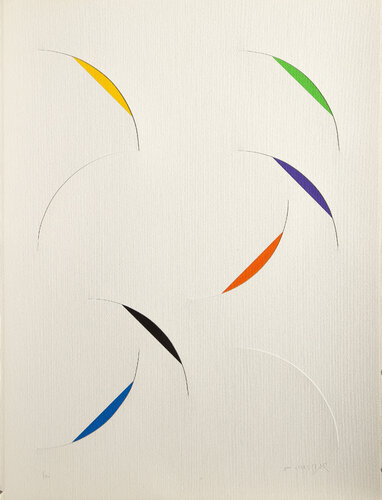 Kites in Sky van Gottfried Honegger, Afdruk te koop op Singulart