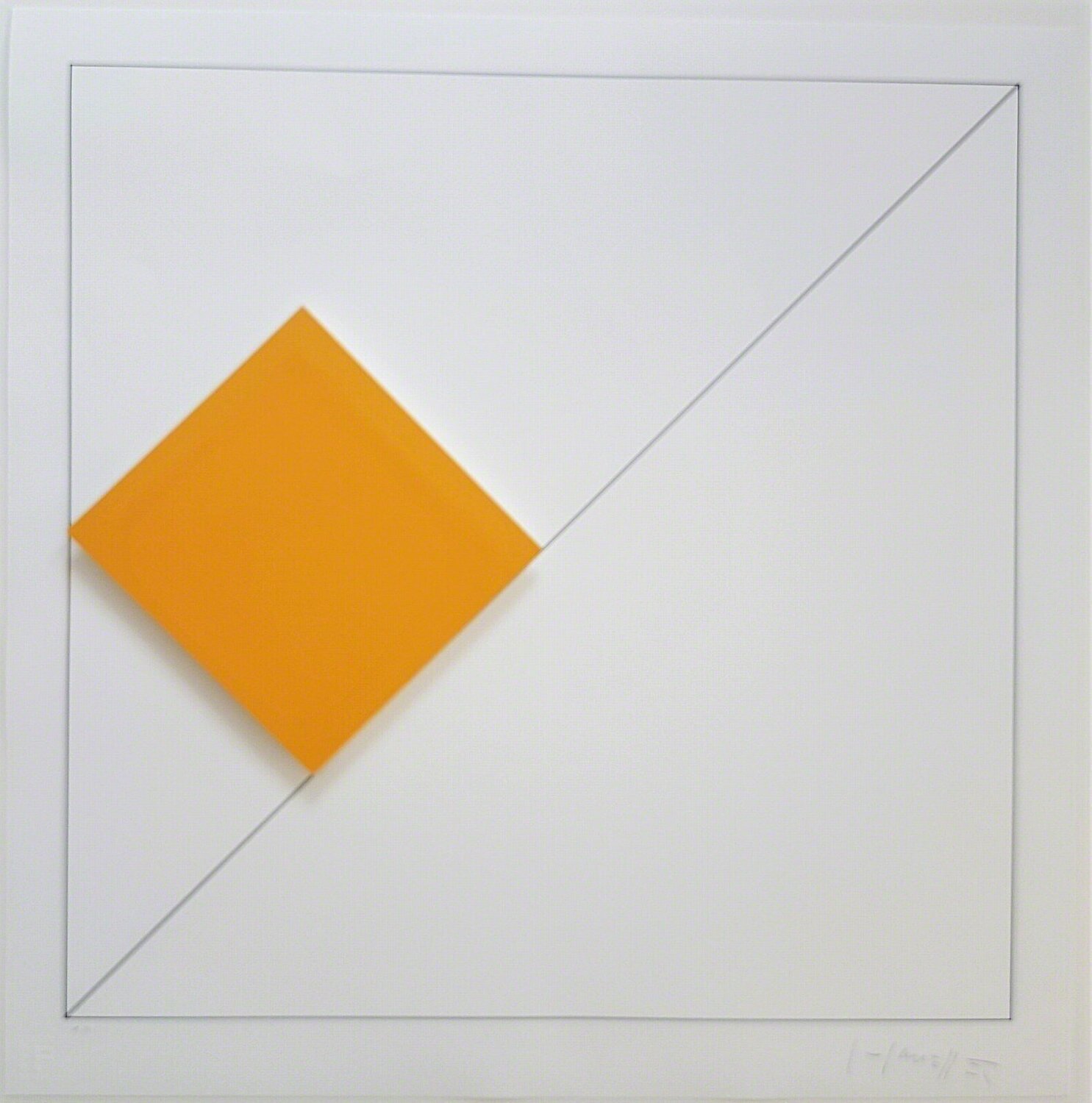 Concrete Geometric Abstract Composition with Orange Gottfried Honegger