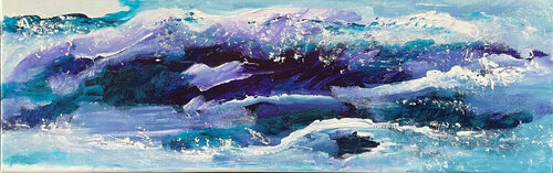 Deep sea, blue purple di Tiny De Bruin, Pittura in vendita su Singulart