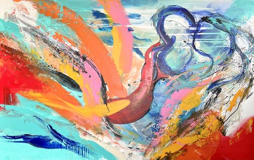 And she rose from the ashes van Tiny De Bruin, Schilderij te koop op Singulart