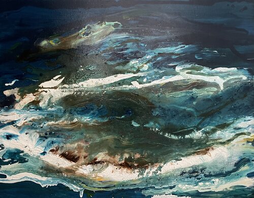 Deep velvet indigo seascape von Tiny De Bruin, Malerei kaufen auf Singulart