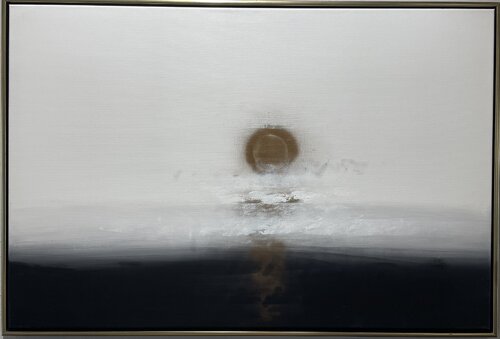 Misty landscape with golden sun von Tiny De Bruin, Malerei kaufen auf Singulart
