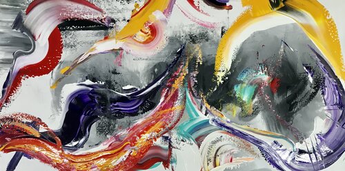 Birds in love von Tiny De Bruin, Malerei kaufen auf Singulart