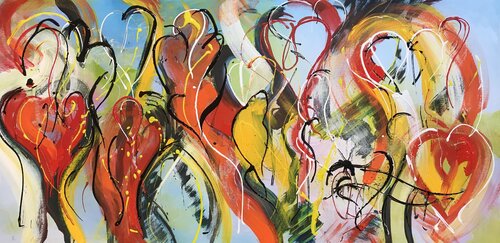 No Shopping people but still in love van Tiny De Bruin, Schilderij te koop op Singulart