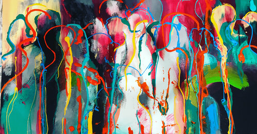 Walking hand in hand von Tiny De Bruin, Malerei kaufen auf Singulart