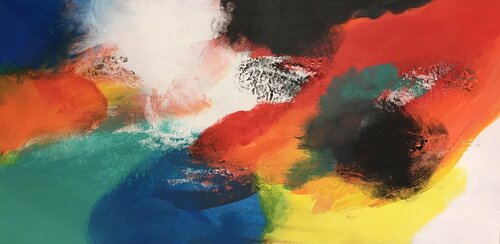 landscape in bright natural colors von Tiny De Bruin, Malerei kaufen auf Singulart