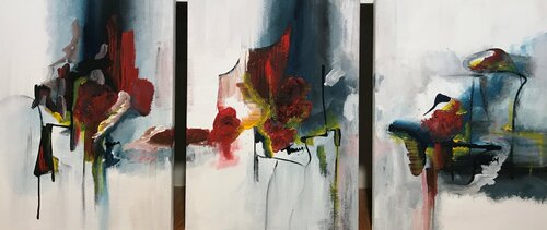 Abstract triptych von Tiny De Bruin, Malerei kaufen auf Singulart