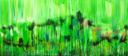 landscape in green von Tiny De Bruin, Malerei kaufen auf Singulart