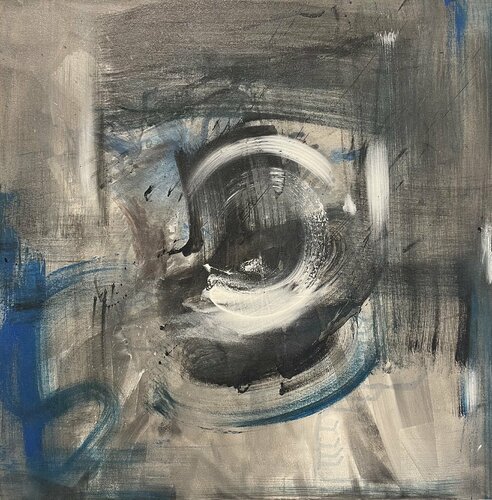 Black and grey abstract von Tiny De Bruin, Malerei kaufen auf Singulart