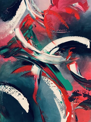 Walking the easy way with the universe van Tiny De Bruin, Schilderij te koop op Singulart