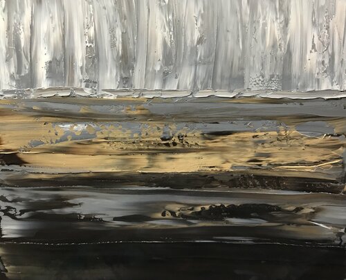 Brown, golden, Grey Landscape von Tiny De Bruin, Malerei kaufen auf Singulart