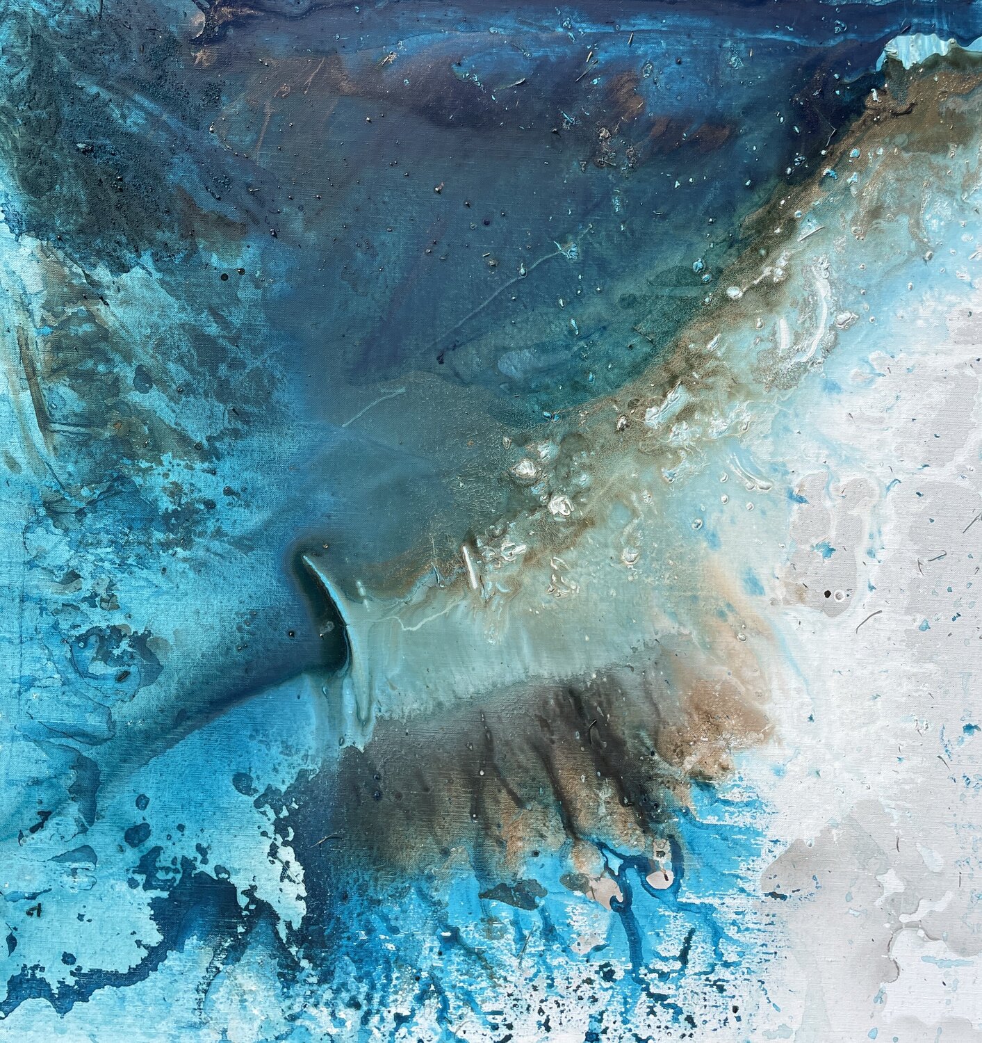 Deep blue with golden Tiny De Bruin Pintura original en venta