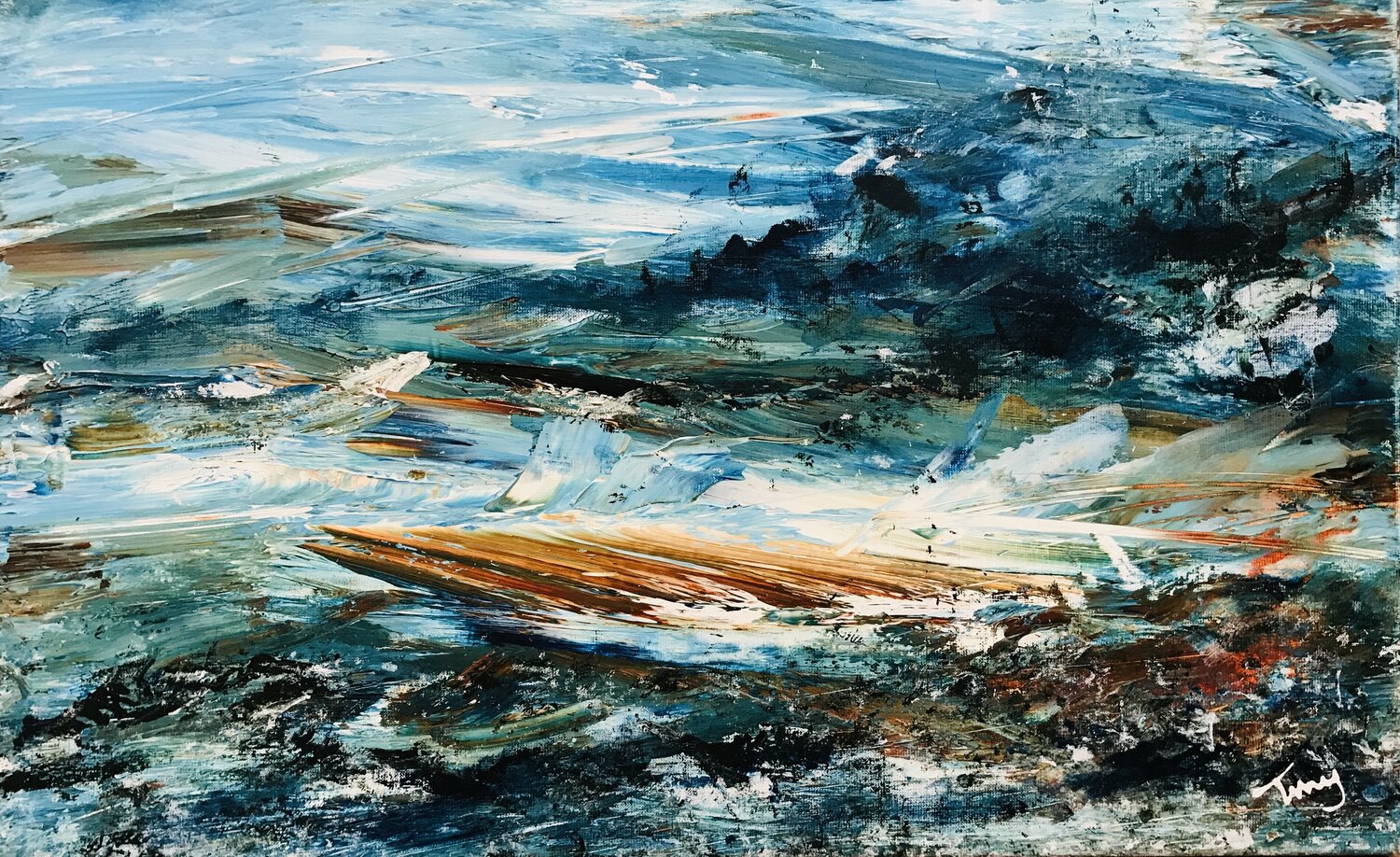 Seascape turquoise green 2 Tiny De Bruin