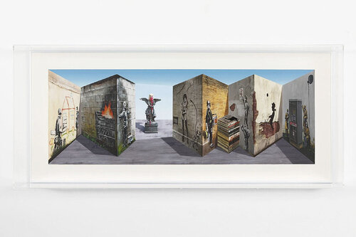 Banksee (rare 3D hand painted multiple) van Patrick Hughes, Afdruk te koop op Singulart