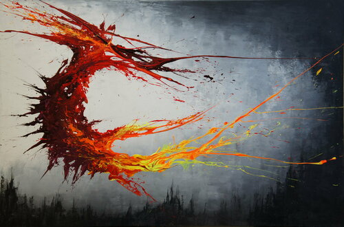 Twisting Fire VI (Spirits Of Skies 150173) by Ansgar Dressler, Painting for Sale on Singulart