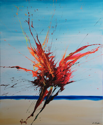 Heartburn (Spirits Of Skies 120097) (100 x 120 cm) XXL (40 x 48 inches) by Ansgar Dressler, Painting for Sale on Singulart