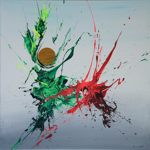 Golden Pearl II (Spirits Of Skies 036107) - 60 x 60 cm (24 x 24 inches) by Ansgar Dressler, Painting for Sale on Singulart