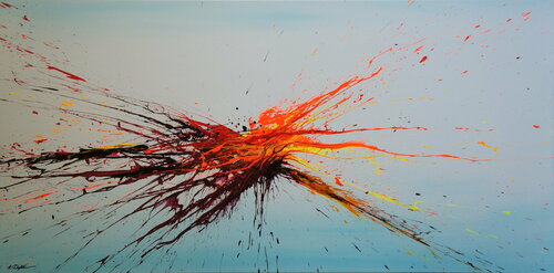 Sky Buzz VII (Spirits Of Skies 098109) (140 x 70 cm) XXL (56 x 28 inches) by Ansgar Dressler, Painting for Sale on Singulart