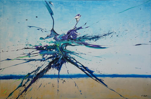 Artist's Beach IV (Spirits Of Skies 096131) by Ansgar Dressler, Painting for Sale on Singulart