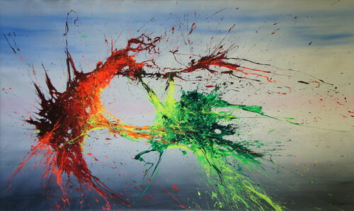 CANVAS ONLY -- Air Combat (Spirits Of Skies 240134) (200x120cm) XXXL by Ansgar Dressler, Painting for Sale on Singulart