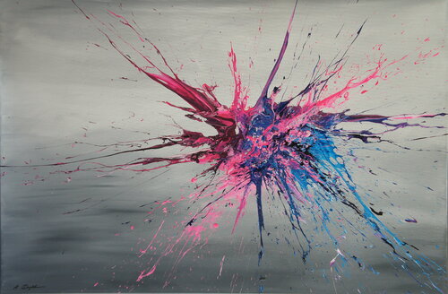 Pink Blues Gone Wild (Spirits Of Skies 096145) by Ansgar Dressler, Painting for Sale on Singulart