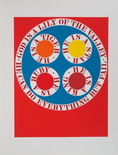American Dream, God is Lily of the Valley, Sérigraphie originale by Robert Indiana, 版画 for Sale on Singulart