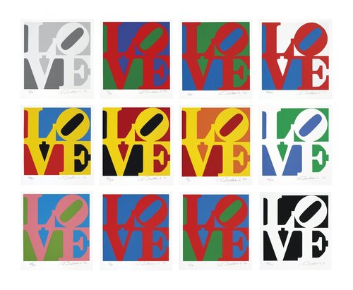 Book of Love: The complete portfolio of 12 Love prints and 12 poems within its original portfolio van Robert Indiana, Afdruk te koop op Singulart