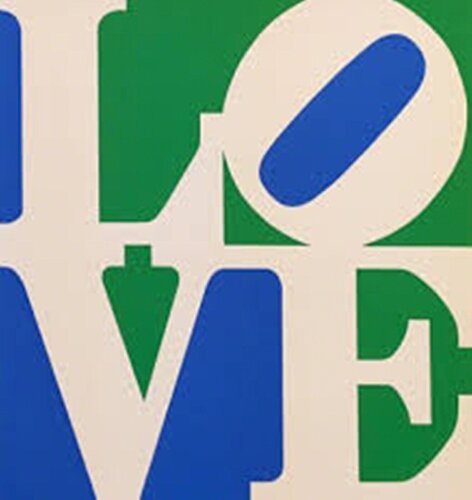 LOVE (White Green Blue) van Robert Indiana, Afdruk te koop op Singulart