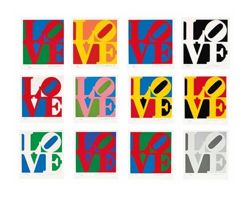 The Book of Love (Portfolio of 12 Screenprints) von Robert Indiana, Druck kaufen auf Singulart