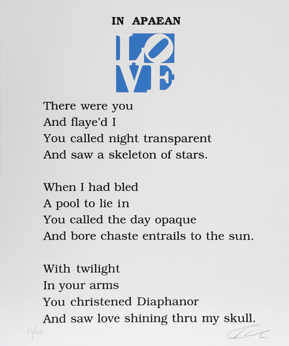 The Book of Love Poem - In Apaean by Robert Indiana, Print for Sale on Singulart