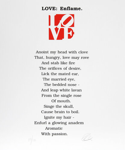 The Book of Love Poem - LOVE: Enflame. by Robert Indiana, Print for Sale on Singulart