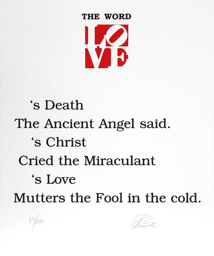 The Book of Love Poem - The Word by Robert Indiana, Print for Sale on Singulart