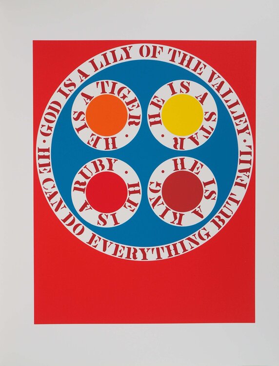 American Dream, God is Lily of the Valley, Sérigraphie originale Robert Indiana
