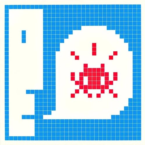 Alert Blue von Invader, Druck kaufen auf Singulart