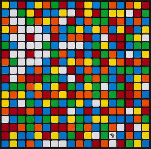 Rubik Albino di Invader, Stampa in vendita su Singulart