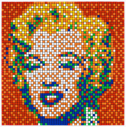 Rubik Red Shot Marilyn by Invader, Print for Sale on Singulart