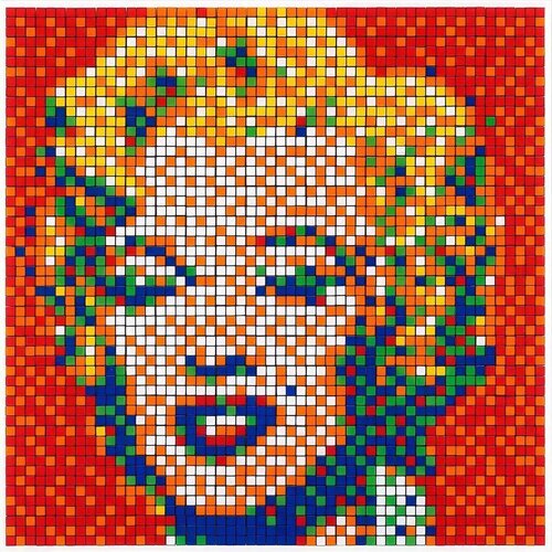Rubik Shot Red Marilyn NVDR1-4 by Invader, Print for Sale on Singulart