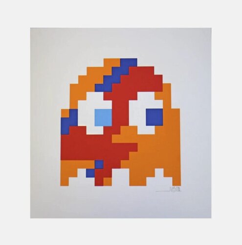 Aladdin Sane - Orange di Invader, Stampa in vendita su Singulart