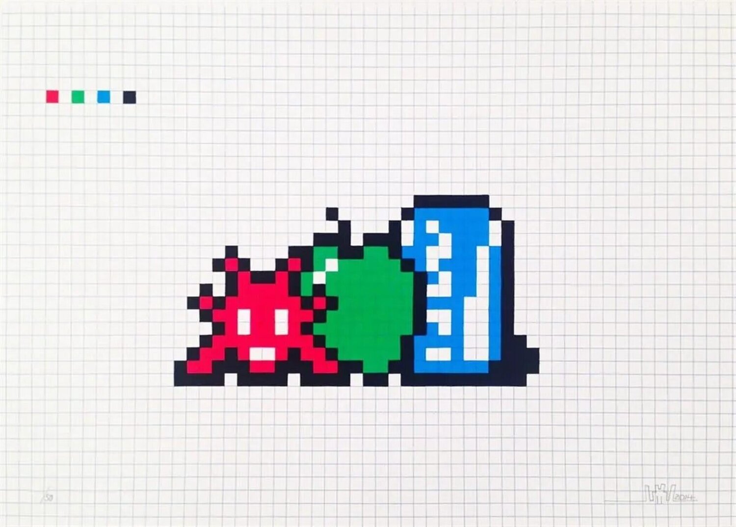 STILL LIFE WITH POCARI CAN Invader Stampa in vendita