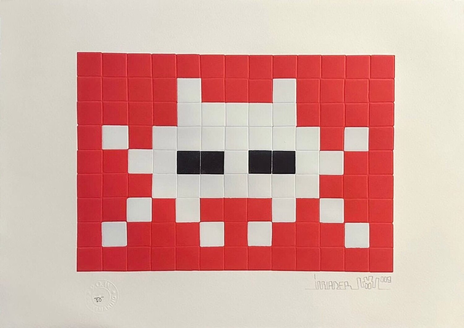 Invasion White (with Red and Black) Invader Stampa in vendita