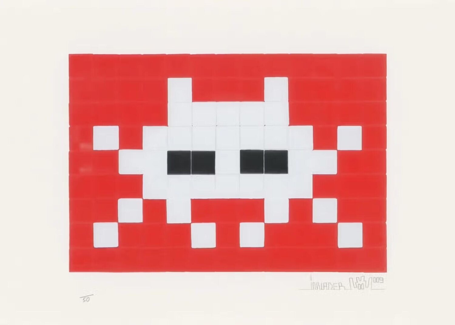 Invasion (red) Invader Afdruk te koop