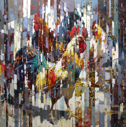 Roosters van Vadim Dolgov, Schilderij te koop op Singulart