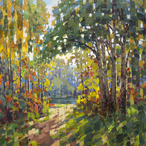 Early autumn walk di Vadim Dolgov, Pittura in vendita su Singulart
