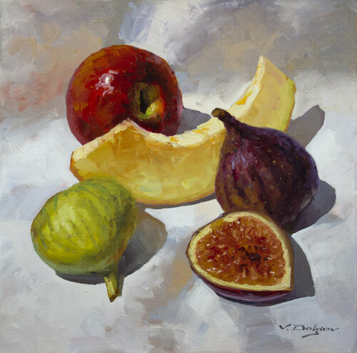 Fruits on white cloth Vadim Dolgov
